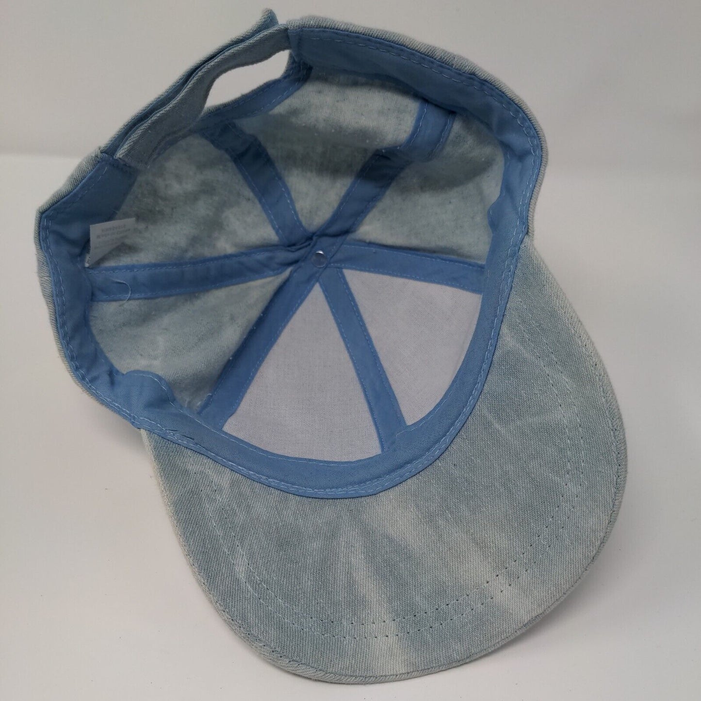 Unbranded Strapback Hat Blue One Size Adjustable Denim Tie Dye 6 Panel