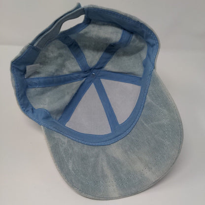 Unbranded Strapback Hat Blue One Size Adjustable Denim Tie Dye 6 Panel