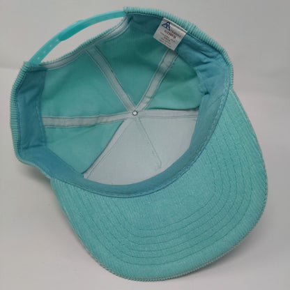 Lagoon Snapback Hat Greenish-Blue OSFA Adjustable Corduroy Triangle