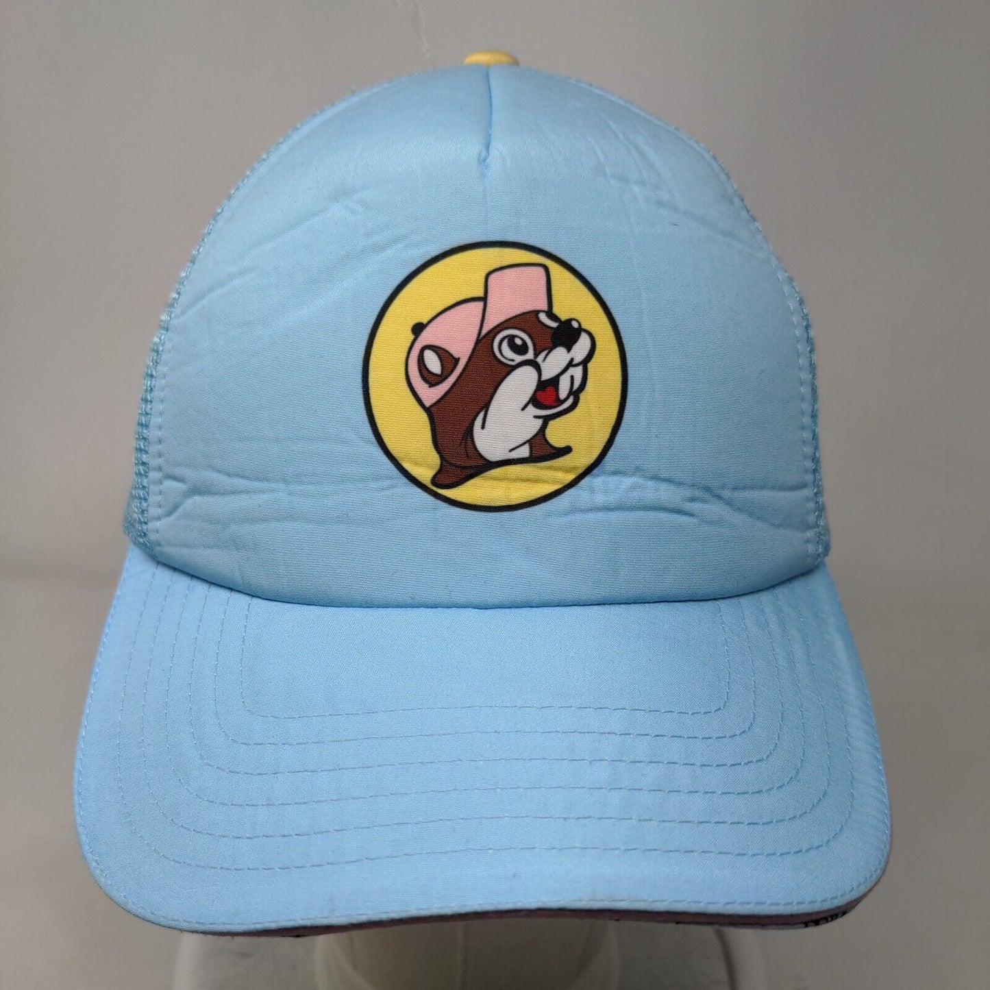 Buc-Ees Snapback Trucker Hat Blue One Size Adjustable Mesh Back 6 Panel