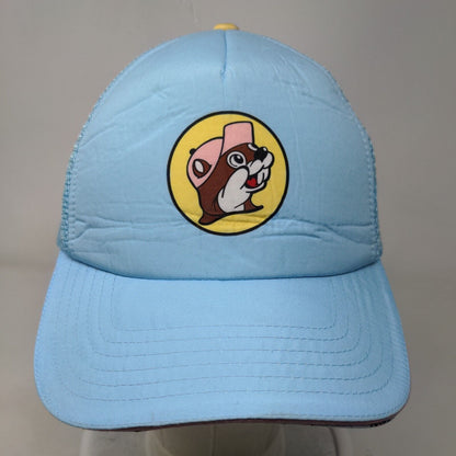 Buc-Ees Snapback Trucker Hat Blue One Size Adjustable Mesh Back 6 Panel