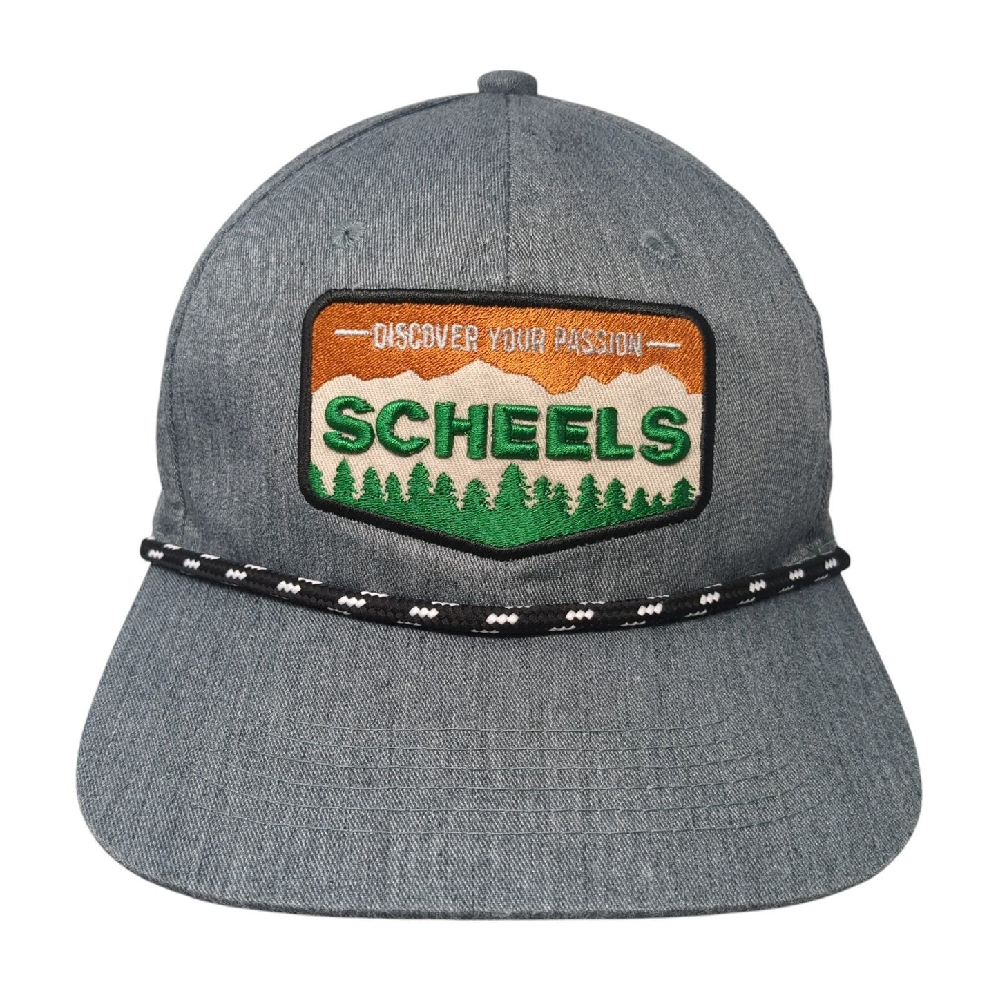 Discover Your Passion Scheels Snapback Rope Hat Gray One Size Adjustable
