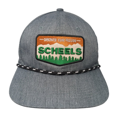 Discover Your Passion Scheels Snapback Rope Hat Gray One Size Adjustable