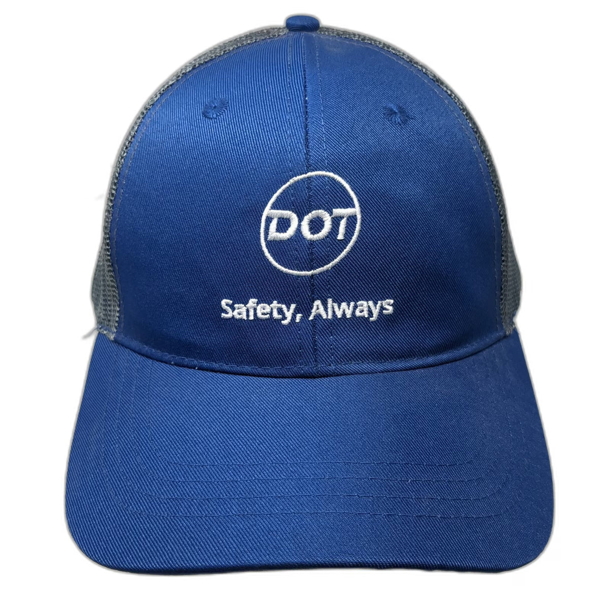 Cap America Trucker Hat Blue One Size Safety Always DOT Mesh Snapback Workwear