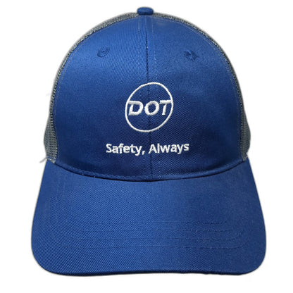Cap America Trucker Hat Blue One Size Safety Always DOT Mesh Snapback Workwear