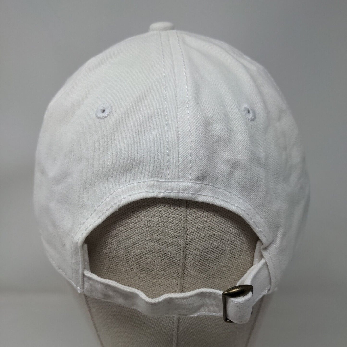 Unbranded Slideback Hat White OSFM Adjustable Solid 6 Panel Blank