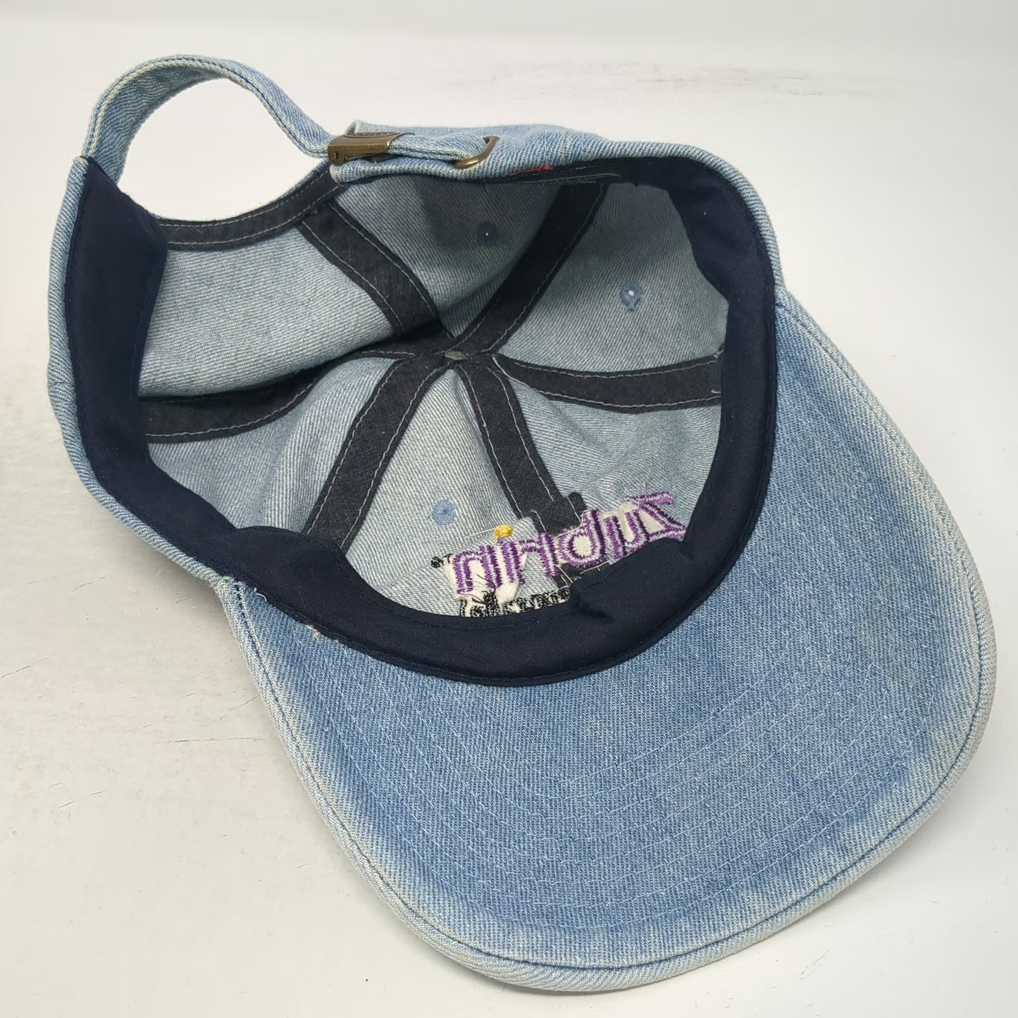 Toppers Baseball Cap Blue One Size Denim Embroidered Zubrin Logo Adjustable Hat