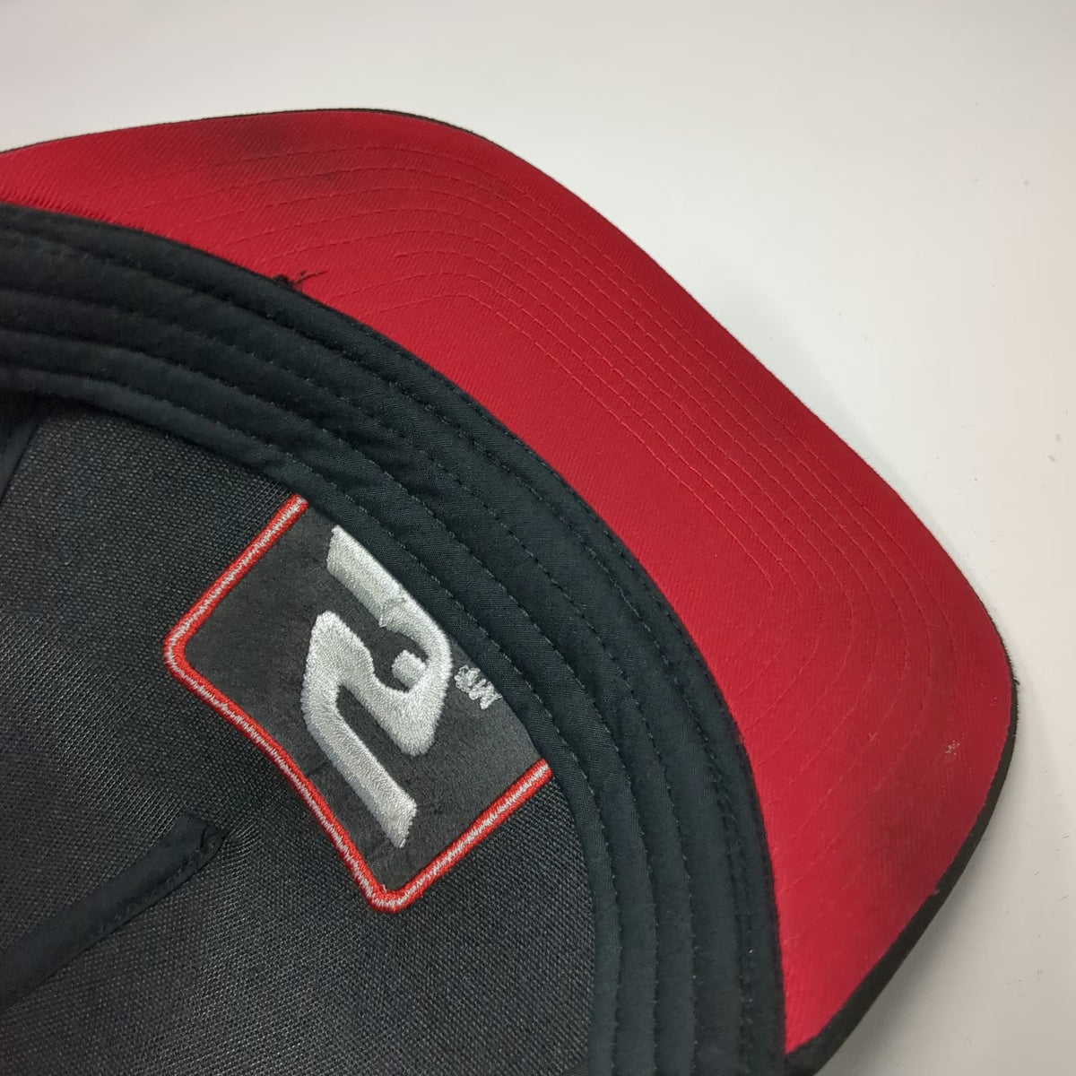 Snap-on Trucker Hat Black One Size Red Undervisor Perforated Panels Snapback