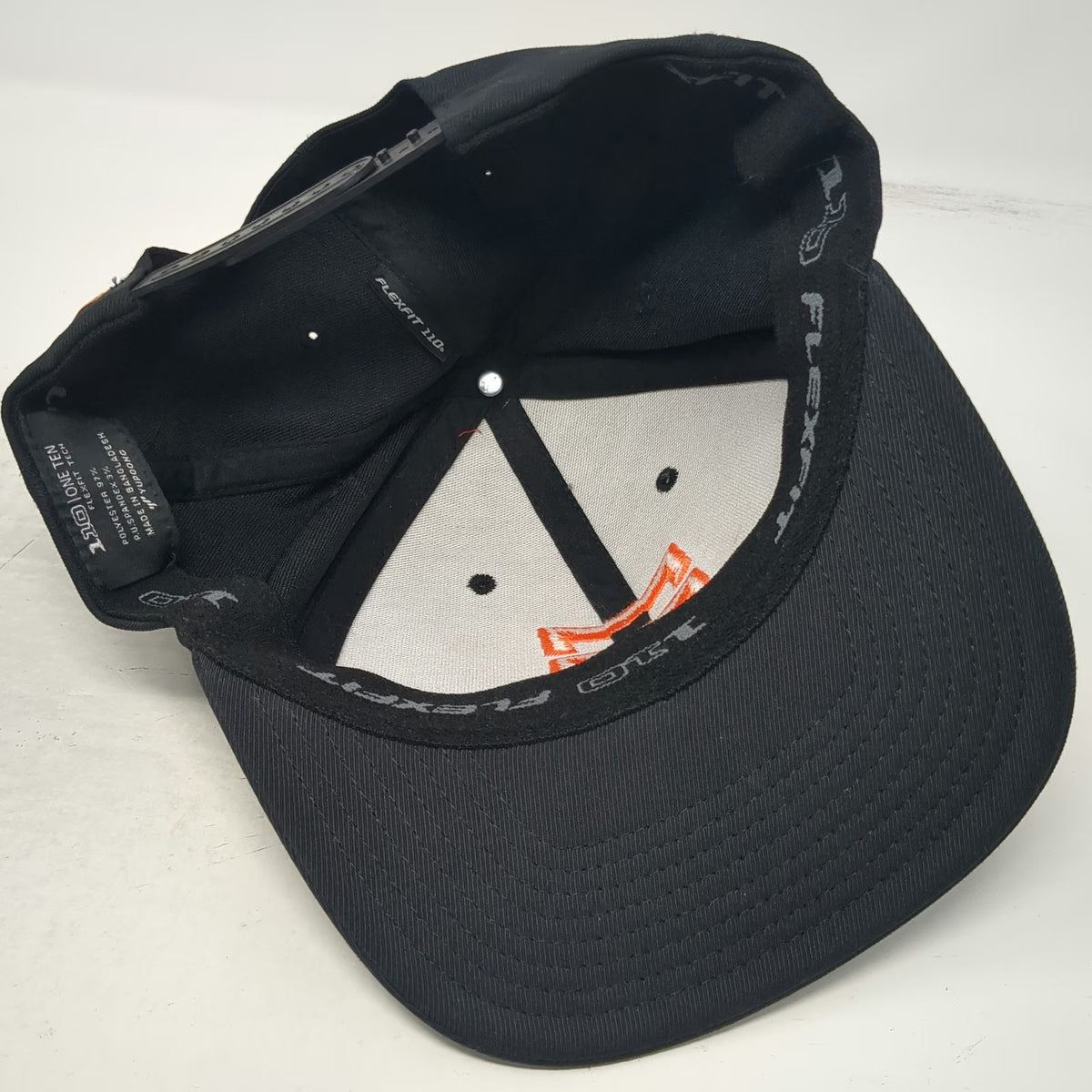 Yupoong Snapback Hat Black One Size MTN OPS Orange Logo Flexfit 110 Structured
