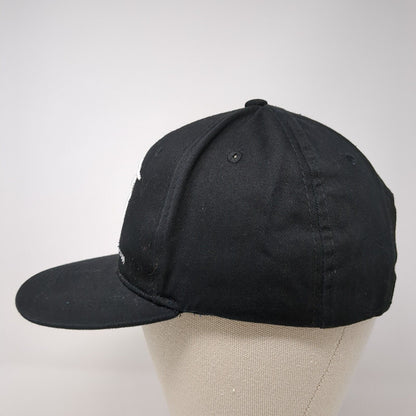 BodyBuilding.Com Snapback Hat Black One Size Adjustable Embroidered Cotton