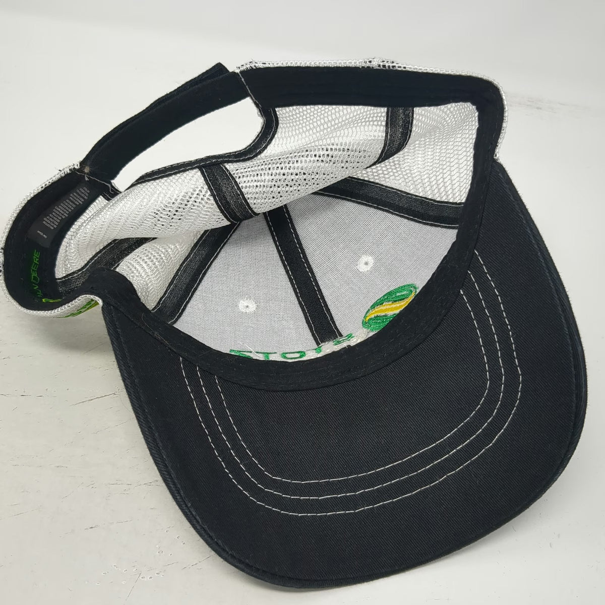 John Deere Baseball Cap Black One Size Stotz Equipment Mesh Strapback Hat