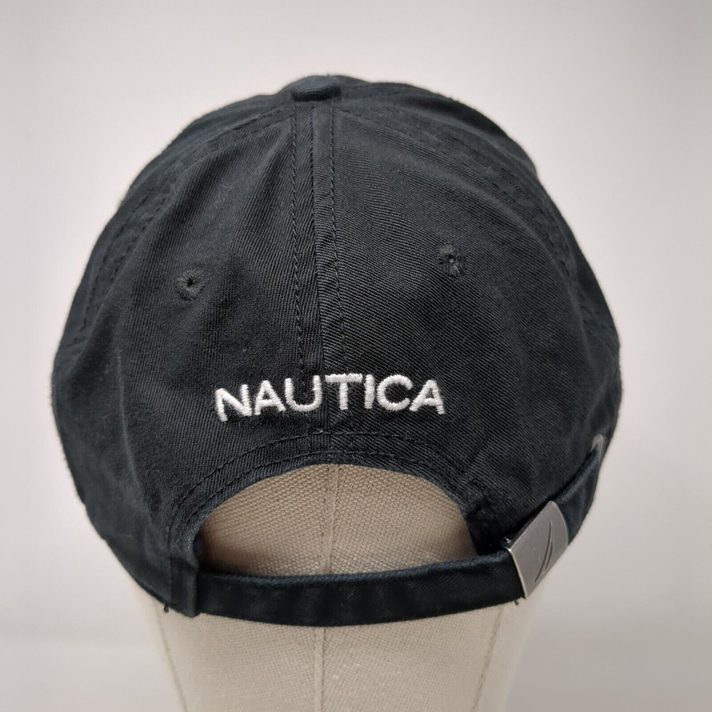 Nautica Slideback Hat Black One Size Adjustable Embroidered 6 Panel