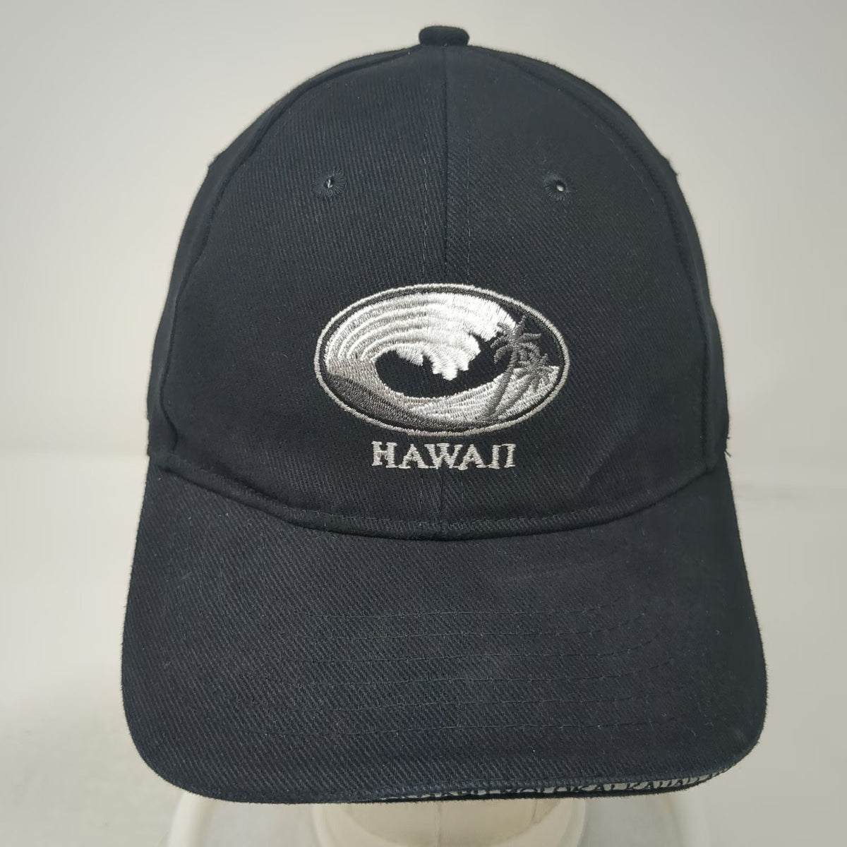 Surfware Baseball Cap Black One Size Hawaii Wave Palm Tree Graphic Strapback Hat