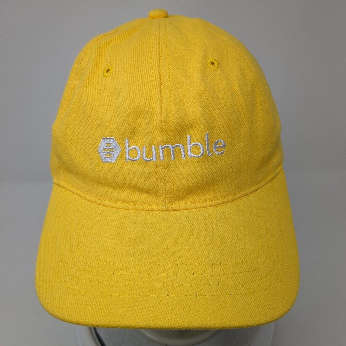 Bumble Slideback Hat Yellow OSFA Adjustable Embroidered Solid 6 Panel