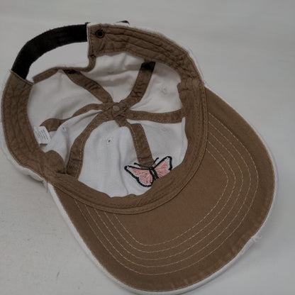 Butterfly Slideback Hat Blue OSFM Embroidered Adjustable 6 Panel