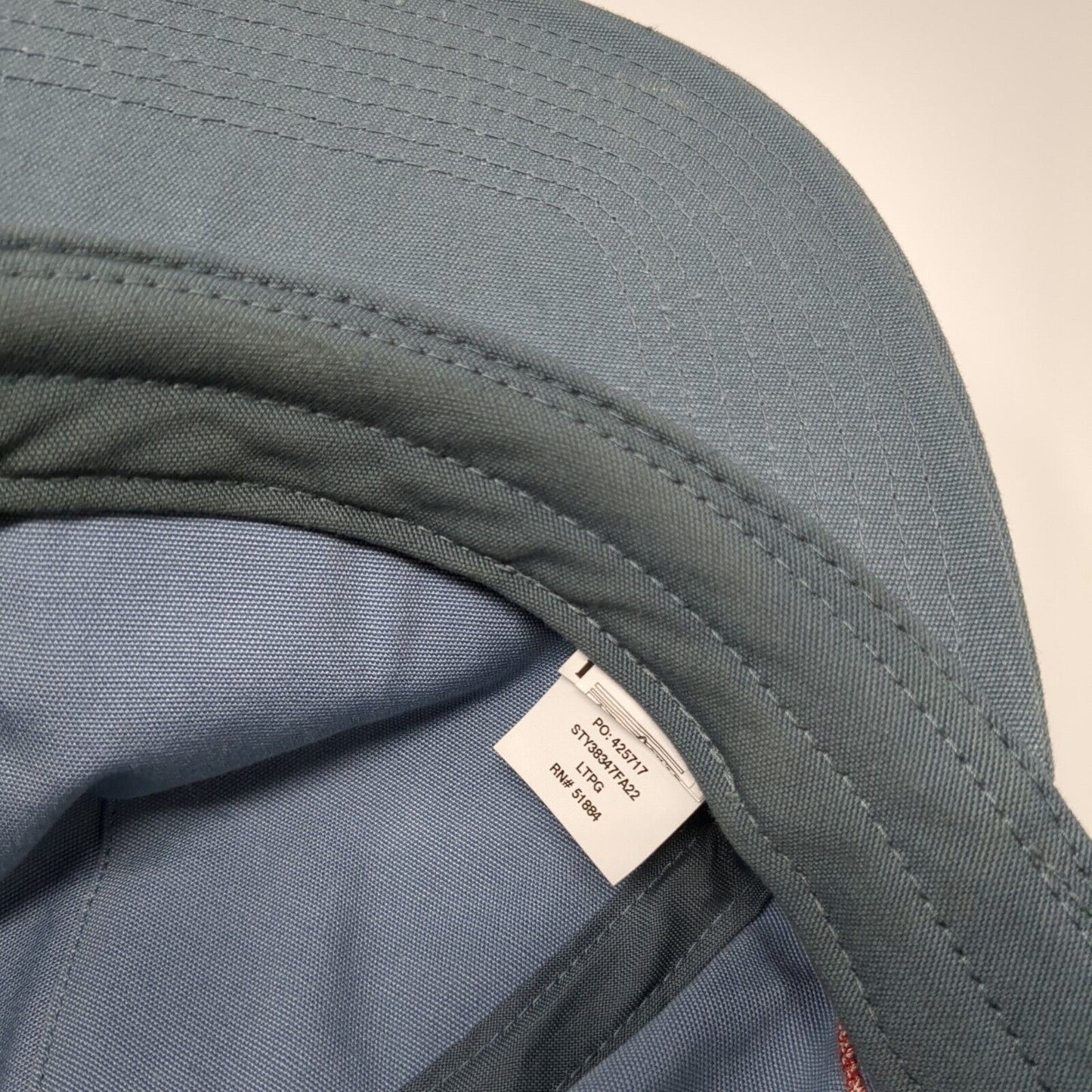 Patagonia Snapback Trucker Hat Blue OSFA Small Patch Logo Striped Retro Style