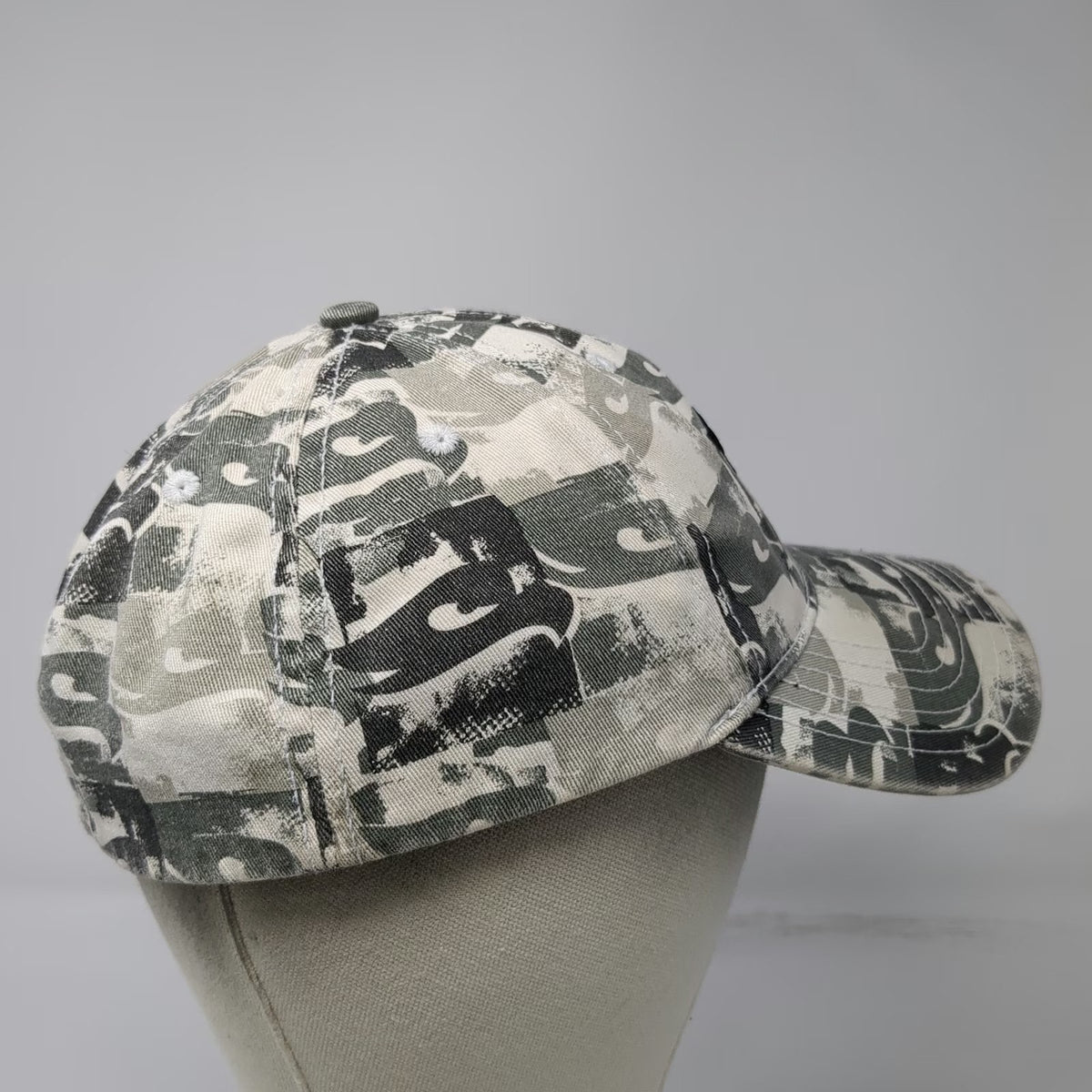 Tony Hawk Baseball Cap Beige Gray Green One Size Camo Print Embroidered Logo