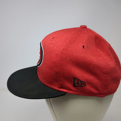 San Francisco 49ers NFL New Era Hat Red Black 7 Flat Brim Side Stripes Fitted