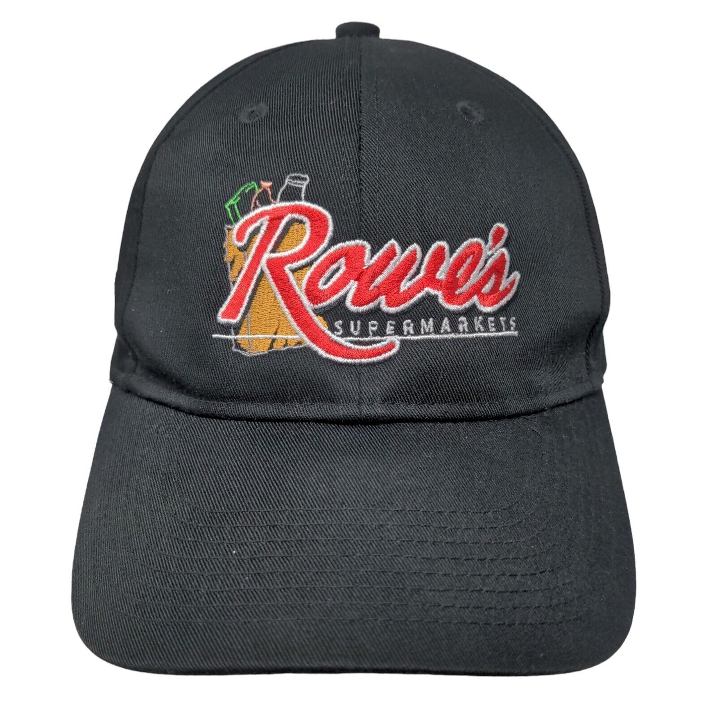 Rowe's Supermarket Slideback Hat Black One Size Embroidered Port Authority