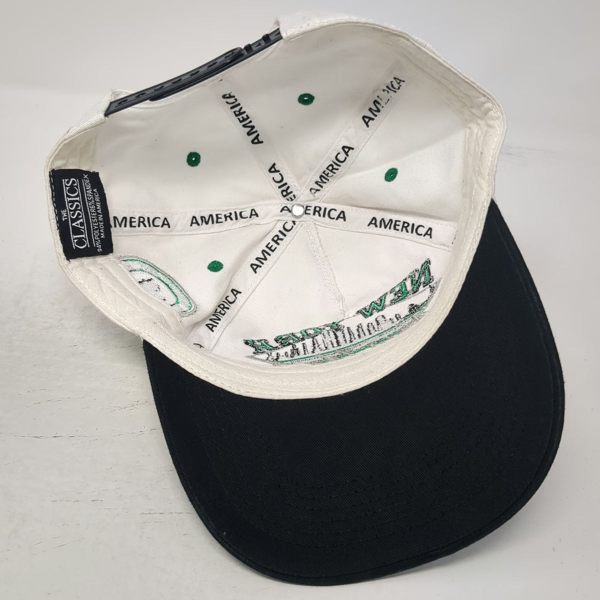 The Classics 5 Panel White Hat One Size New York Skyline City Patch Snapback
