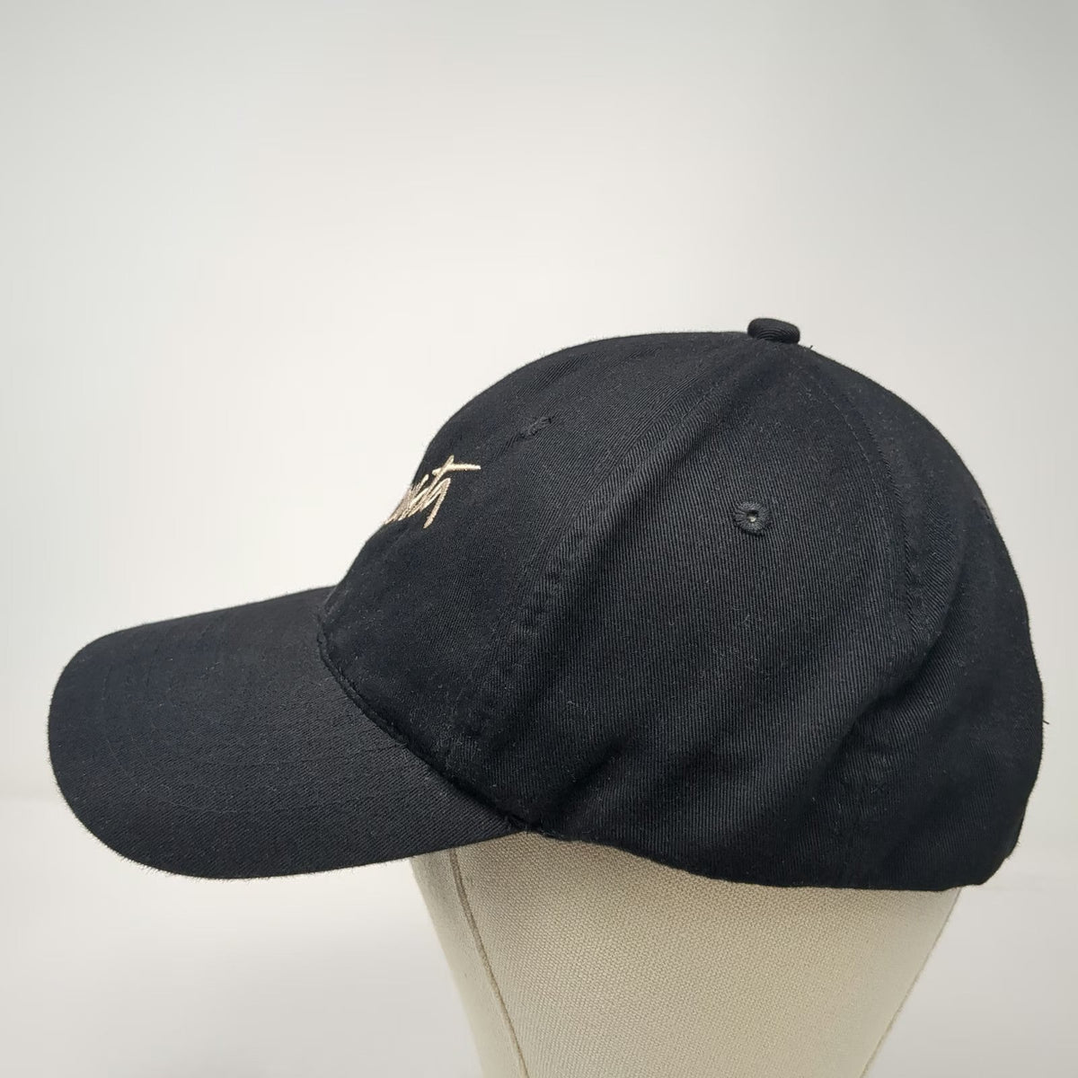 KC Caps Baseball Cap Black One Size Sonesta Script Logo Hat Slideback Closure