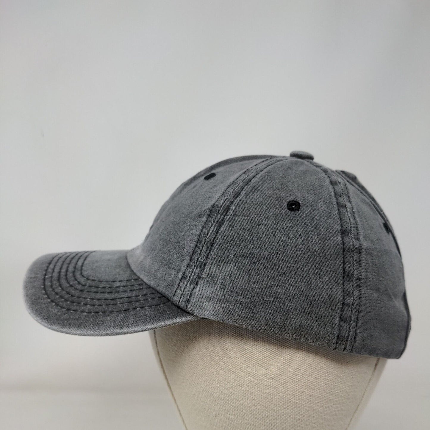 Unbranded Strapback Pony Cap Gray One Size Adjustable 6 Panel Blank Cotton