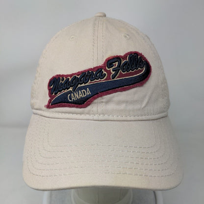Niagara Falls Canada Strapback Hat Tan OS Adjustable Embroidered Jacobson Hat