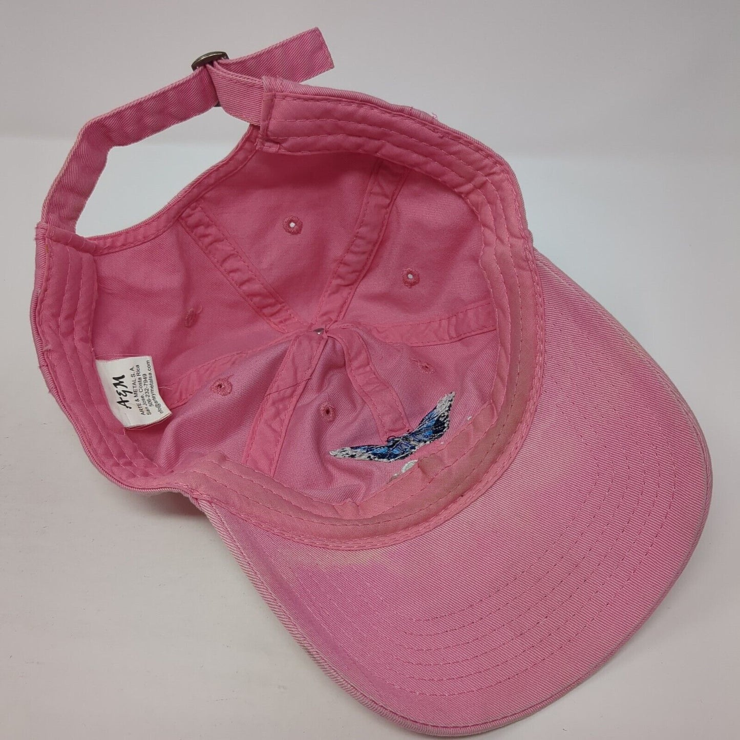 Blue Butterfly Costa Rica Slideback Hat Pink One Size Solid Adjustable