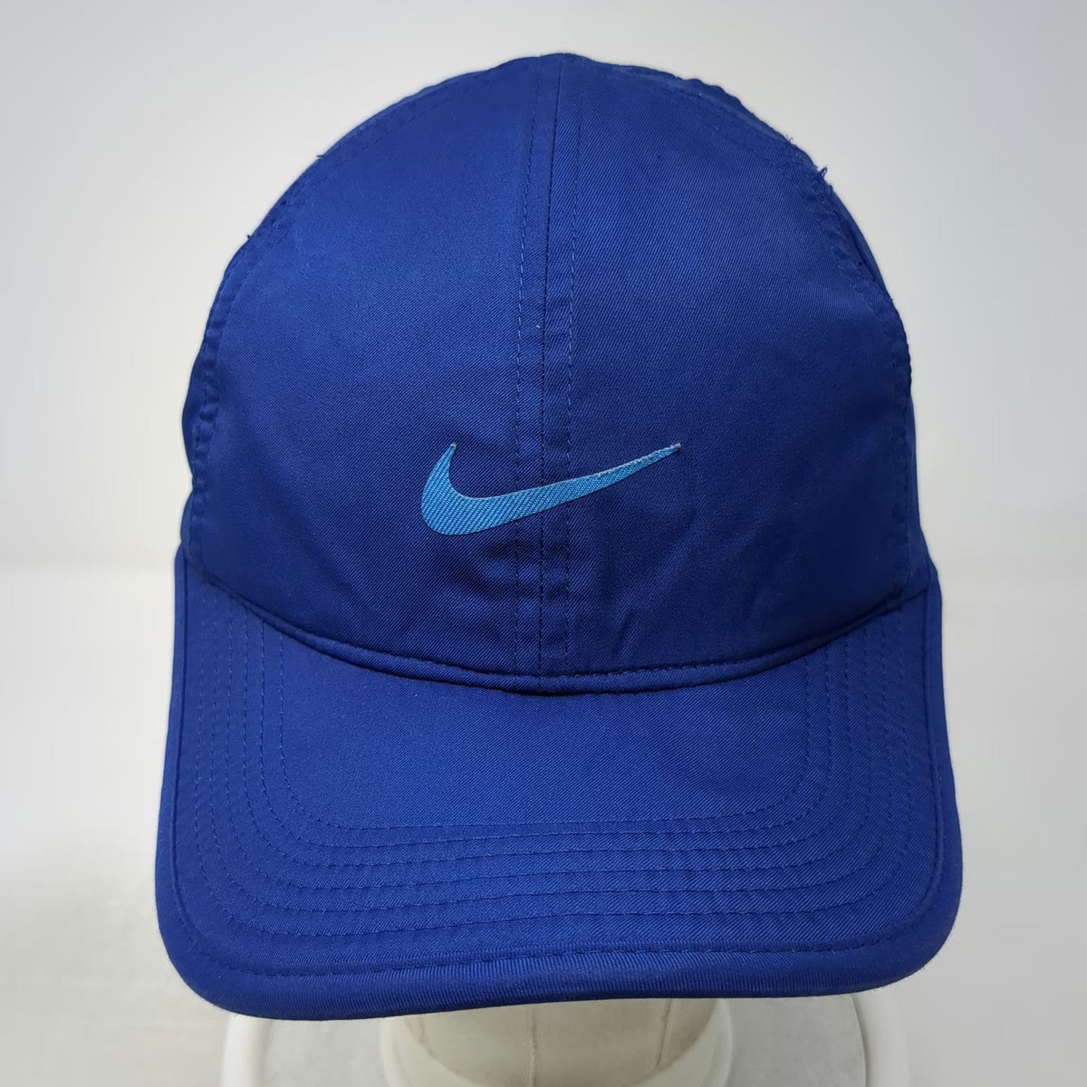 Nike Baseball Cap Blue One Size Dri-Fit Featherlight Mesh Strapback Hat Swoosh