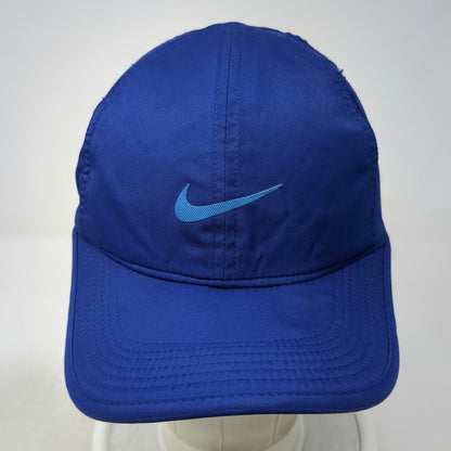 Nike Baseball Cap Blue One Size Dri-Fit Featherlight Mesh Strapback Hat Swoosh