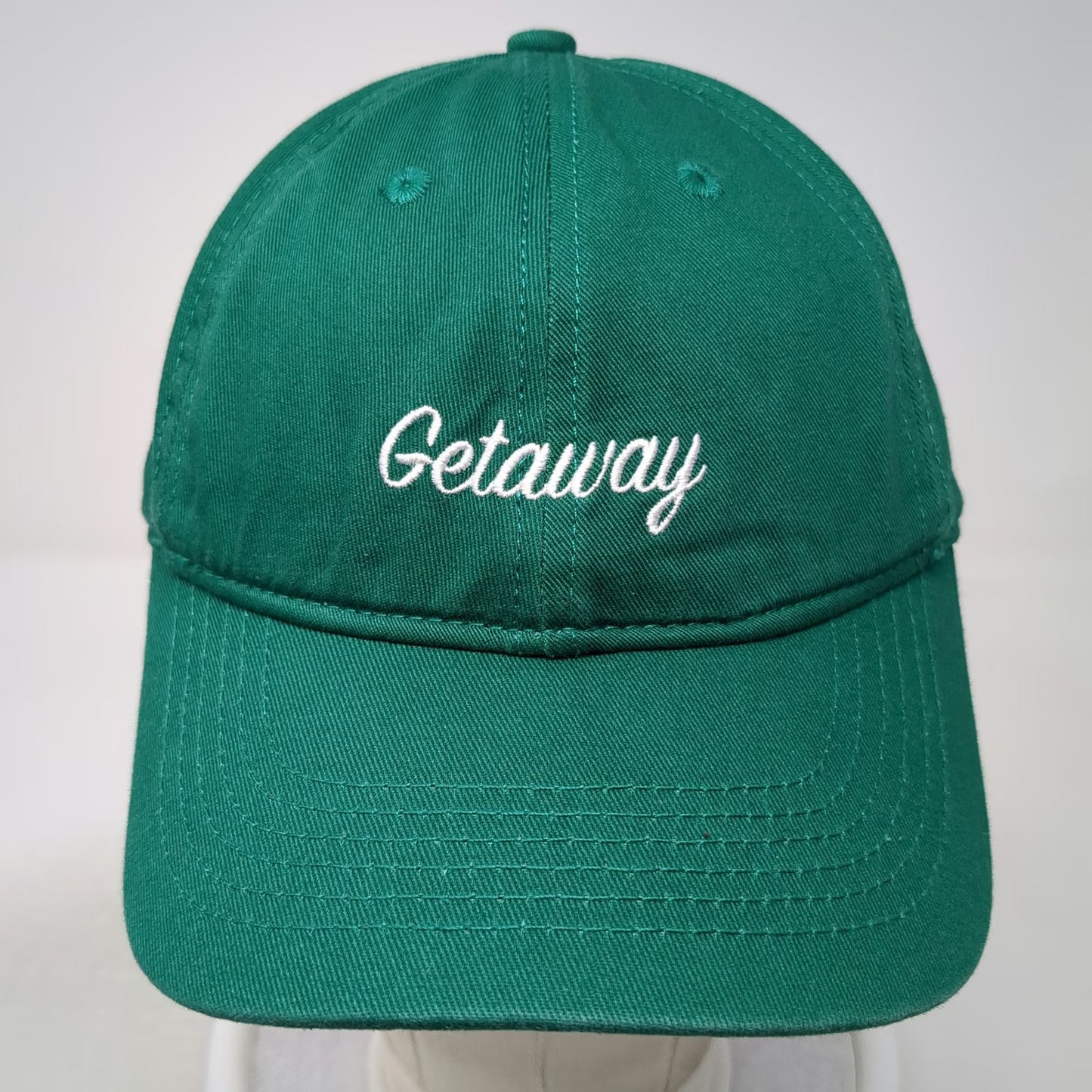 Getaway Baseball Cap Green One Size Slideback Hat EST 2015 Cotton Unstructured