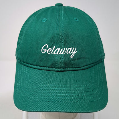 Getaway Baseball Cap Green One Size Slideback Hat EST 2015 Cotton Unstructured