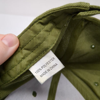 Unbranded Strapback Hat Green One Size Adjustable Vented Holes 6 Panel Blank
