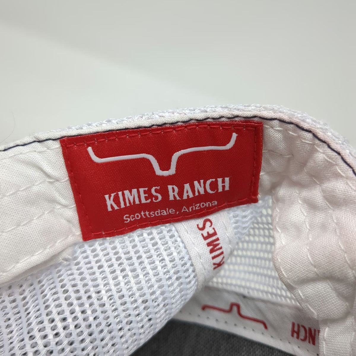Kimes Ranch Trucker Hat Blue White Red One Size Snapback Mesh Embroidered Logo