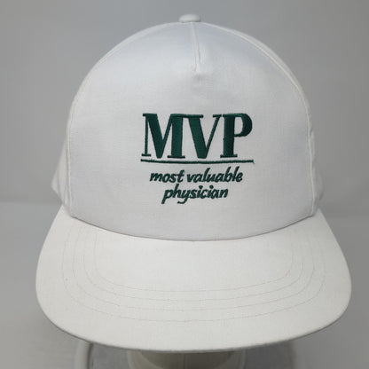 MVP Most Valuable Physician Slideback Hat White One Size Leather Strap