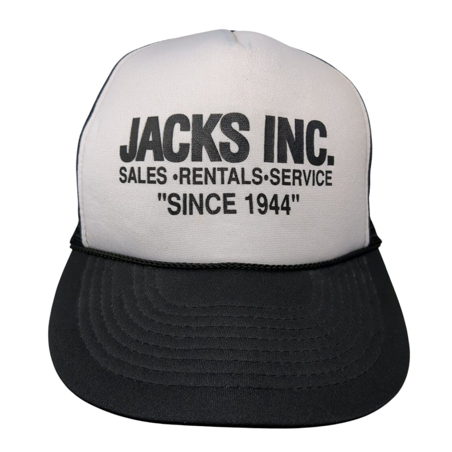 Jacks Inc. Sales Rentals Service Rope Trucker Hat Black OSFA Mesh Back