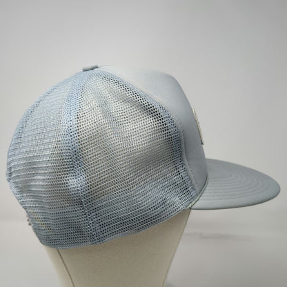 Ideal Trucker Hat Gray One Size Mesh Back Snapback Rope Detail Blue Patch Logo
