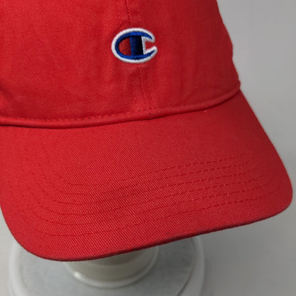 Champion C Logo Slideback Hat Red OSFA Adjustable Embroidered 6 Panel