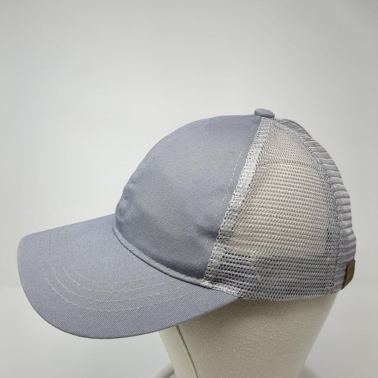 C.C Exclusives Strapback Trucker Hat Gray One Size Ponytail Blank
