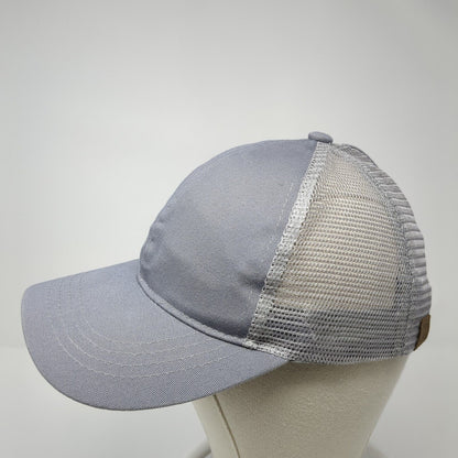 C.C Exclusives Strapback Trucker Hat Gray One Size Ponytail Blank