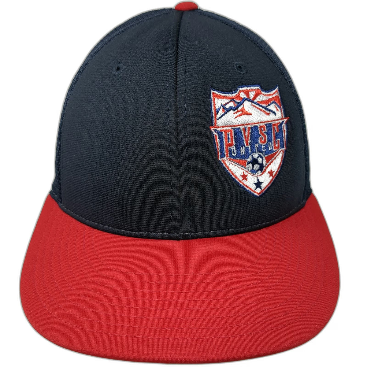 Richardson Baseball Cap Blue Red Size M PVSC United Soccer Mesh Performance Hat