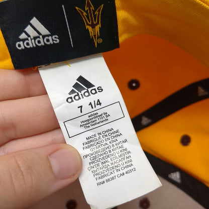 Adidas Arizona State Sun Devils NCAA Cap Yellow 7 1/4 Fitted Flat Brim Polyester