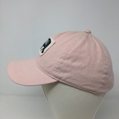 Rae Dunn Women's Stretchy Hat Pink Size OSFM 100% Cotton Patch Bear Logo