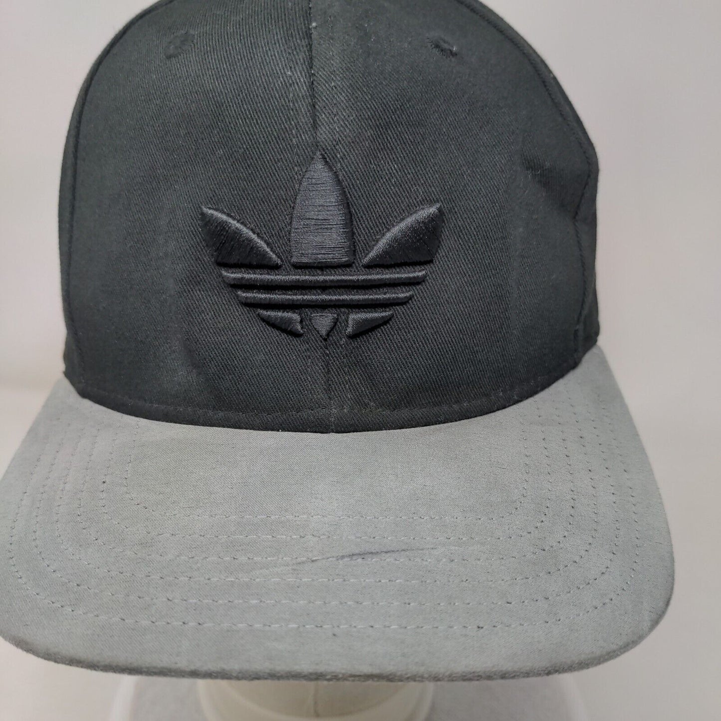 Adidas Trefoil Snapback Hat Black OSFM Embroidered Logo Colorblock
