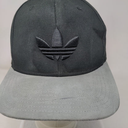Adidas Trefoil Snapback Hat Black OSFM Embroidered Logo Colorblock