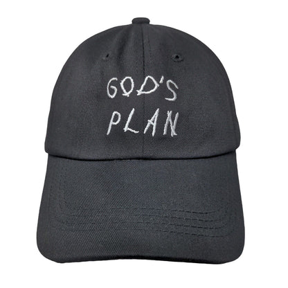 God's Plan Slideback Hat Black One Size Adjustable Embroidered Vented Holes