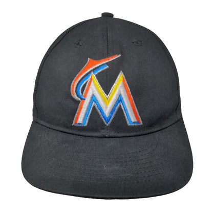 Team MLB Boys Strapback Hat Black Florida Marlins Embroidered Logo