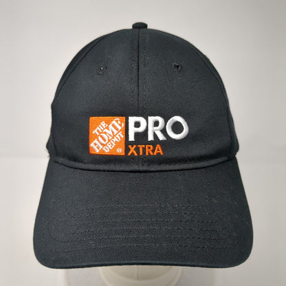 The Home Depot Pro Xtra Strapback Hat Black One Size Adjustable 6 Panel