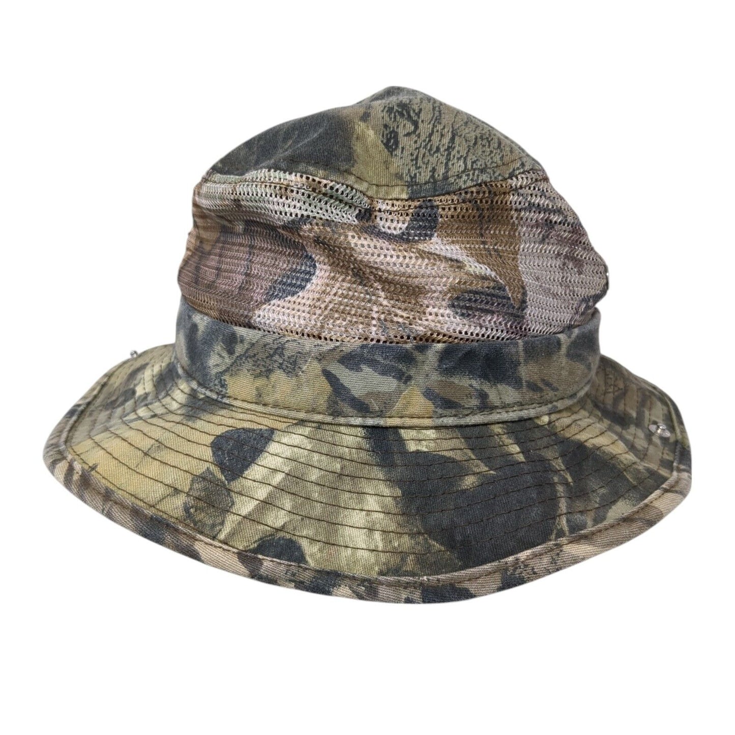 Unbranded Bucket Hat Camo Medium Chin Strap Foldable Mesh Trim Hunting