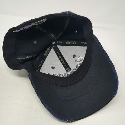 New York Rangers NHL Zephyr Cap Hat Black L Stretch Fit Curved Brim Embroidered